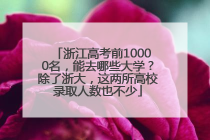 浙江高考前10000名，能去哪些大学？除了浙大，这两所高校录取人数也不少